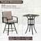 3 Pieces Patio Swivel Bar Set Included Square Table and 2 Stools With Metal Frame and Umbrella Hole